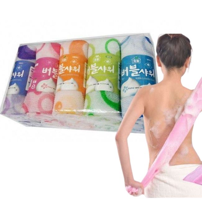 Khăn tắm tạo bọt và Massage Hàn Quốc hình hoa nhiều màu